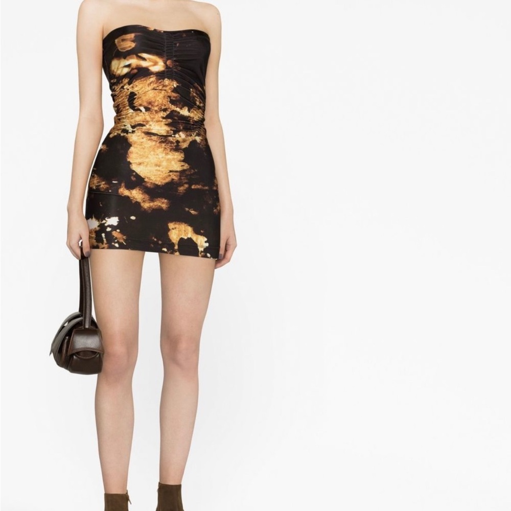 KNWLS black and gold fitted mini dress